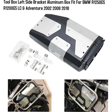 Boîte à outils pour moto Support latéral gauche en aluminium de remplacement pour BMW R1250GS R1200GS LC & Adventure 2002 2008 2018 (1/4)