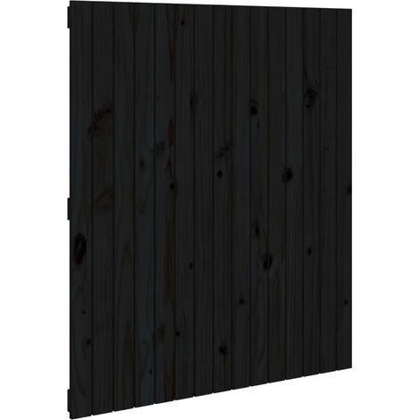 Maison Exclusive - Cabecero de cama pared madera maciza pino negr