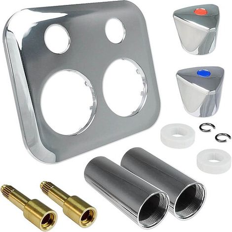 Aufputz-Set DUO für ZENNER Unterputz-Montageblock 2'' - chrom - 126401