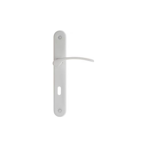 Quincadeco – Poignée de porte coulissante en aluminium blanc – Finition peinture époxy résistante – Entraxe 195mm – Carré 7mm pour portes 38 à 46mm