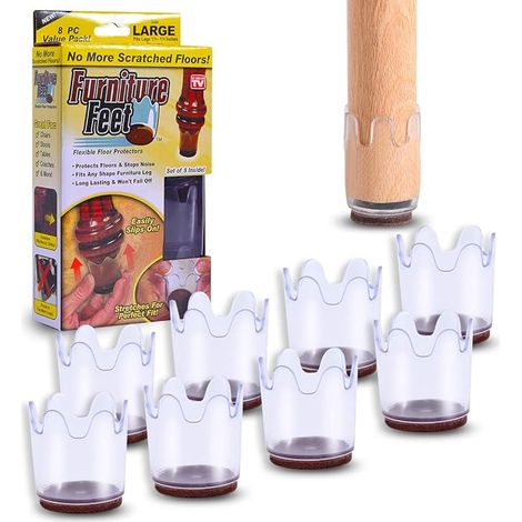 Möbel Füße Boden Protektoren Stuhl Beinkappen Tisch Bein Filz Pads Abdeckungen Freie Bewegung rutschfest für Holzboden Fit für runde Beine Durchmesser 1 4/8-1 7/8 in whar Large (8-Pack)