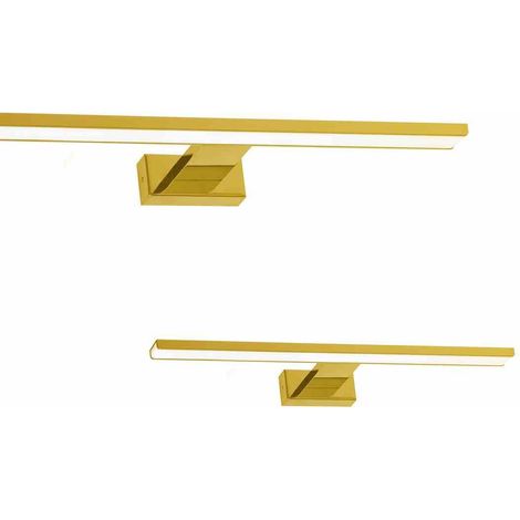 Glänzende goldene Spiegelwandleuchte 80 cm (1/5)