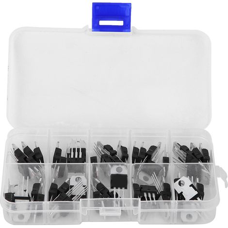 Kit de transistors régulateurs de tension, 50 pièces, composants électroniques, pièces industrielles, fournitures électriques (1/5)