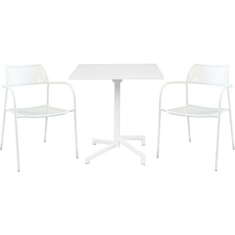 OPERA - set tavolo in alluminio cm 70 x 70 x 73 h con 2 poltrone Aviim (1/5)