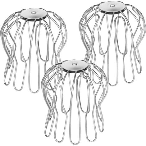 Lot de 3 filtres de gouttière, protection contre les feuilles de gouttière, 90 à 100 mm, protection de tuyau de descente en acier inoxydable, protection contre les feuilles et le colmatage, pour toit (1/5)