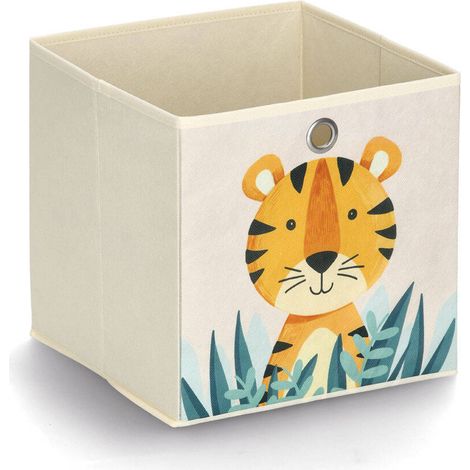 Boîte textile avec motif animal, 28 x 28 x 28 cm