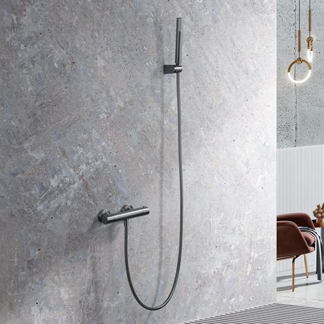 Imex -  Grifo Ducha y Bañera Termostatico Black Gun Serie Monza