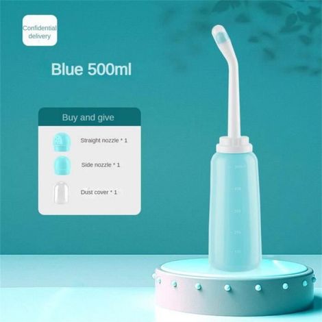 Bidet Portable - Bouteille Peri 500ml - Pour Soins Post-Partum - TPE Bleu