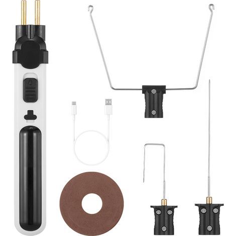Tragbarer Akku-Schaumstoffschneider, Heißdrahtschneidstift, Styropor-Schneidewerkzeug-Set, Elektronik-Lötset, Multifunktions-Gravierstift, heizt sich in 5 Sekunden auf und verfügt über eine Leuchte. (1/5)