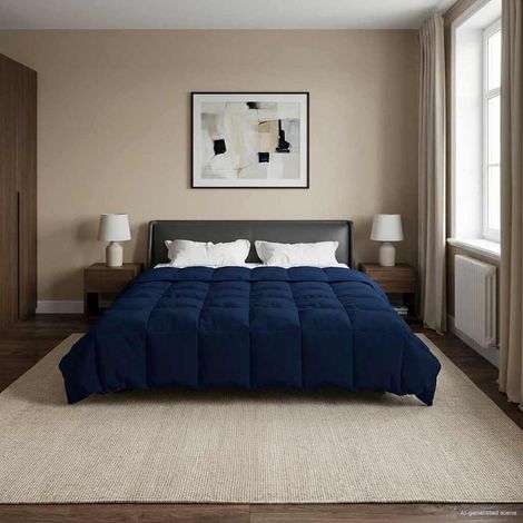 Ganzjahresbettdecke Dunkelblau 200 x 200 cm Mikrofaser