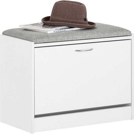 Banco Zapatero con 1 Solapa Banco de almacenamianto con cojín Acolchado de Asiento 60 x 30 x 46 cm FSR16-HG SoBuy ES (1/5)