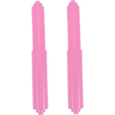 Lot de 2 porte-rouleaux papier toilette en plastique, support vertical pour rouleau toilette, rose (1/5)