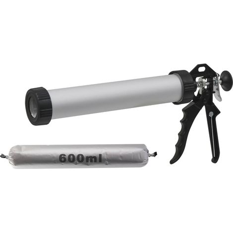 Drakkar Equipement – Pistolet extrudeur à silicone 400 ml – Aluminium – Poignée ergonomique – Pour cartouches classiques et poches – Embout d'application inclus (1/2)