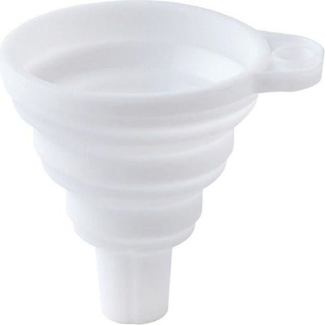 Entonnoir Pliable - En Silicone Alimentaire - Pour Transfert Liquides Cuisine - 8 x 8 x 7,5 cm - Gris ou Blanc - 1 Pièce (1/5)