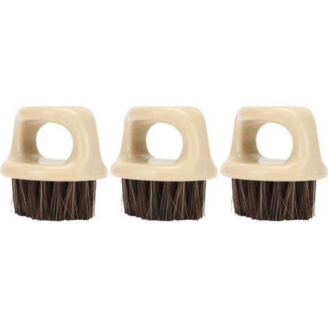 Ensemble de 3 pinceaux de rasage avec manche en anneau, poils doux, outils de coiffage et de nettoyage sans bavures pour les barbes masculines, adapté aux salons de coiffure. (1/5)