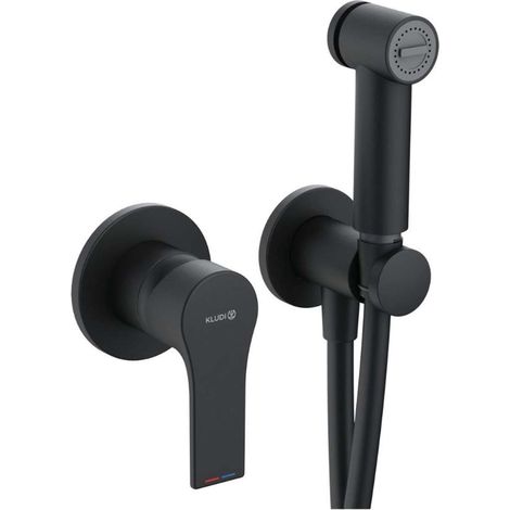 Kludi Zenta SL - Grifo de bidé empotrado con ducha, con cuerpo, negro mate 489983965