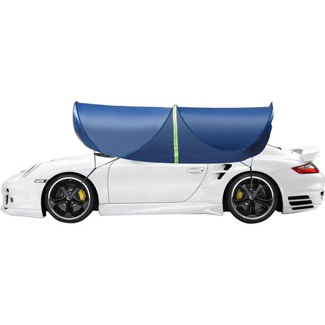 Prrotec Parapluie de voiture résistant au – x 274,3 cm en d'aluminium de magnésium et d'aluminium, fascination bleu argenté, abri de voiture pliable, portable (1/5)