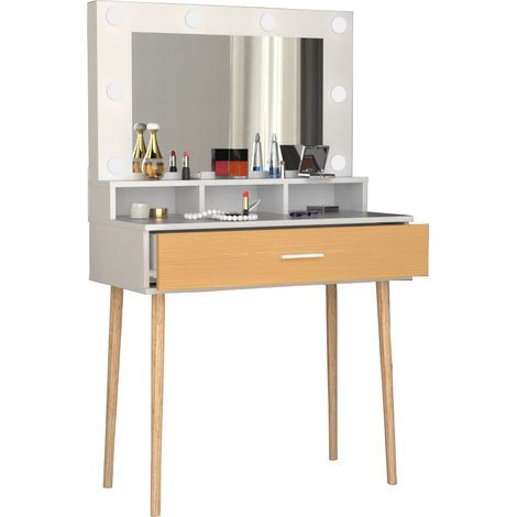 Cajón de espejo de mesa de maquillaje Lindas 133x80x40 - VCM