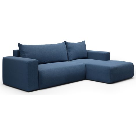 Ecksofa rechts umwandelbar 3-Sitzer Truhe Bliss Blau