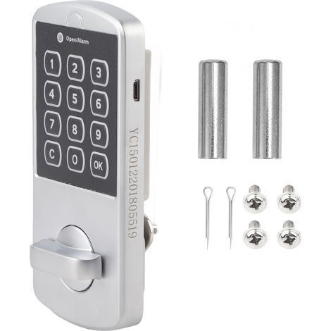 Schlüsselloses elektronisches Passwort-Code-Schloss-Set für Aktenschranktüren, geeignet für Zuhause und Büro, vertikale Ausführung mit Himmel- und Erdbolzen (1/5)