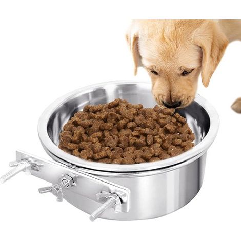 Juego de 2 cuencos para perros de exterior: cuenco de agua para caseta,cuenco de agua de acero inoxidable para jaula de mascotas (1/4)
