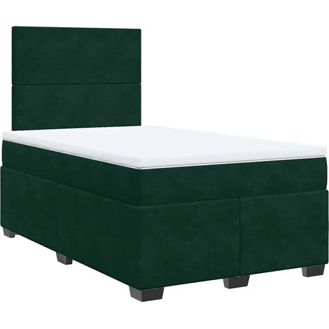 Maison Exclusive - Boxspringbett mit Matratze Dunkelgrün 120x200
