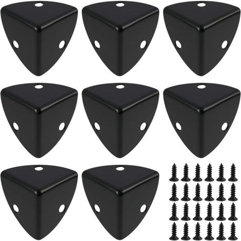 Schwarze Tischkantenschützer aus Metall, 8 Stück – 23×23×23 mm Aluminium-Eckenschutz für Möbel, Kisten, Kommoden, Schubladen – stoßfest (1/5)