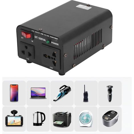 500-W-Leistungstransformator, 110 V auf 220 V Spannungsaufwärtstransformator, 220 V auf 110 V Spannungsabwärtstransformator, 110/220 V Eingang, europäischer Standard. (1/5)