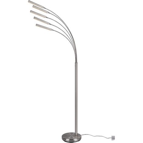 Lampada Piantana Led Arco 5 Diffusori Orientabili Acciaio Reed GD Trio (1/5)