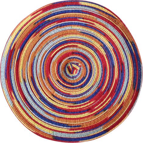 QORVA-Set de table rond en satin teinté rouge 3838cm 1 pièce set de table pailleté adapté pour Noël fête de famille mariage décoration de table de vacances (1/5)