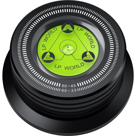 Peso stabilizzatore per giradischi in alluminio di alta qualità con livella a bolla integrata, stabilizzatore antivibrazione per dischi in vinile, indicatore 33/45 giri, accessorio audio Hi-Fi. (1/5)