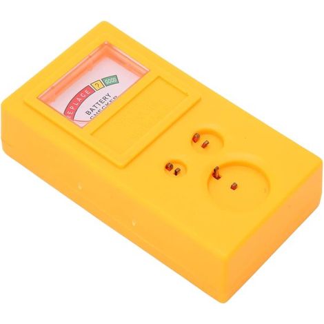 Batterietester – Kapazitätsmesser – Uhrenbatterie – Kompaktes Design – 10 x 5,5 x 3 cm – Gelb (1/2)