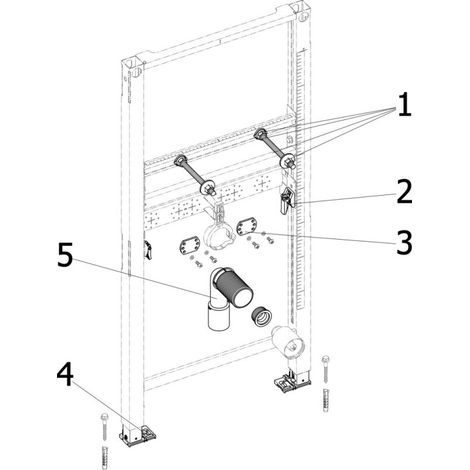Élément de lavabo Prevista Dry 8535, hauteur de raccordement réglable 1120 mm (1/5)