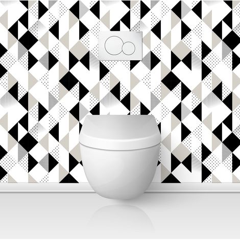 Crédence adhésive WC - Motif Géométrique - 60x60 cm - Adhésif MAT (1/3)