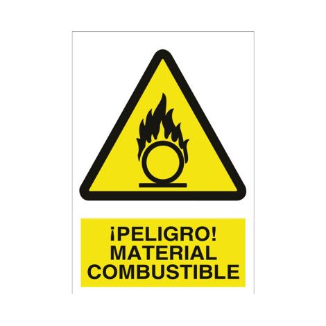 Señal de peligro botella gas en poliestireno 297x210 mm, grosor 1,5 mm, adhesiva. (1/2)