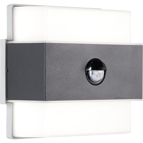 Applique murale extérieure - BRILLIANT - ARCHIE - + détecteur - Métal et plastique - Anthracite - LED intégrée - 7,5 W IP44 (1/5)