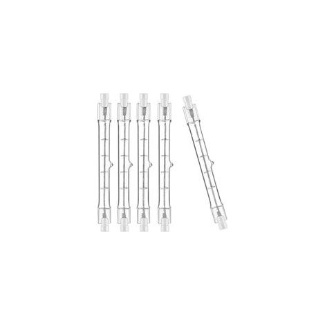 Lot de 5 ampoules halogènes R7S 300W 230V – 3000 lumens – 118mm – Blanc chaud 2700K – Dimmable pour éclairage professionnel (1/5)