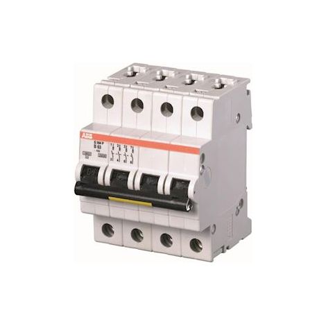 ABB S204P-C10 2CDS284001R0104 Disjoncteur S204P 4P 10A Courbe C Raccordement à vis - 25KA (4Modules)