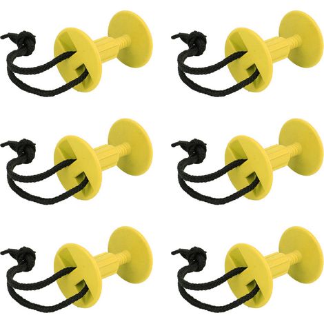 6 Pièces Bouchon de Corde pour Planche de Surf en Plastique de Haute Qualité, Accessoires Surf 5.5x4cm (Jaune) (1/5)