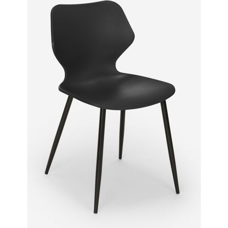 Silla de diseño moderno metal polipropileno restaurante comedor Ladysmith - Negro (1/5)