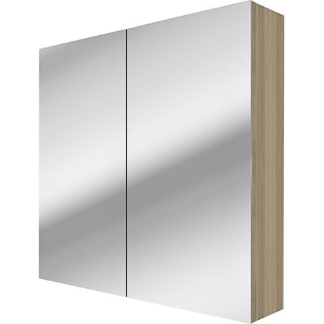 Spiegelschrank Badspiegel Badezimmer Spiegel City 80cm braun Eiche ohne LED Beleuchtung (1/5)