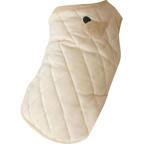 Manteau chaud pour chien en polyester épais, mignon et élégant, gilet rembourré d'hiver pour petits chiens, chiots, temps froid, blanc S (1/5)