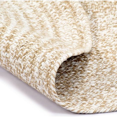 Maison Exclusive - Tappeto Artigianale in Juta Bianco e Naturale 90 cm