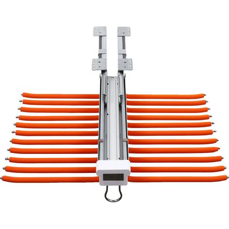 Perchero retráctil para pantalones, solución que ahorra espacio, color naranja. (1/2)