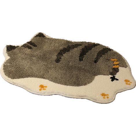 Tapis de bain Elkuaie - Tapis antidérapant pour salle de bain - Absorbant et résistant à l'usure - 1 - Pour salle de bain en noir et blanc (1/5)
