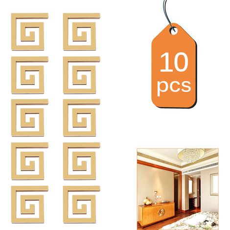 Lot de 10 stickers muraux miroir acrylique 4,5 cm, légers et résistants à la chaleur, pour décoration de bordure de ceinture. (1/5)