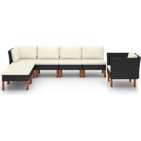 Maison Exclusive - 7-tlg. Garten-Lounge-Set Poly Rattan Eukalyptu