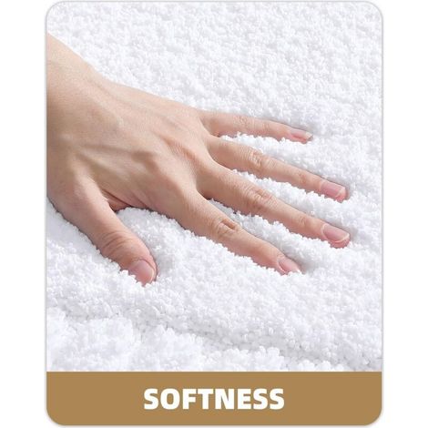 Tappetino antiscivolo da bagno 40 x 60 cm, ampio tappetino assorbente in microfibra, morbido e lavabile in lavatrice per bagno, doccia e vasca da bagno (bianco) (1/4)