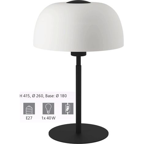 Lampada Da Tavolo Contemporanea Solo 2 Acciaio Nero 1 Luce E27 Ip20 (1/5)