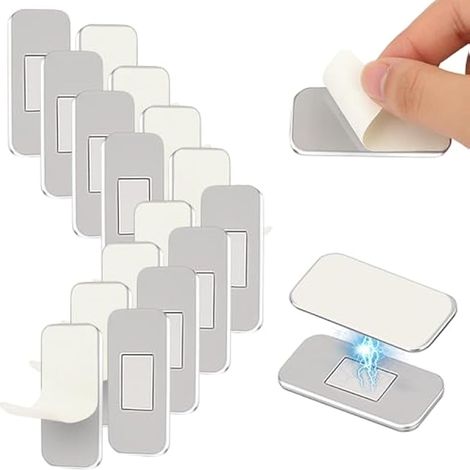 Lot de 10 paires de fermetures magnétiques autocollantes en acier inoxydable pour portes de placards, tiroirs et meubles de cuisine, 40 x 20 mm (1/5)
